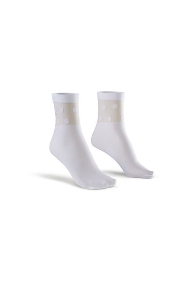 Bonny Silver Odor-Free Polka Socket Women's White Silver Socks Pack of 3