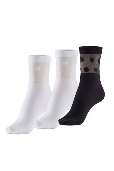 Bonny Silver Odor-Free Polka Socket Women's Mixed Silver Socks 3 Pack