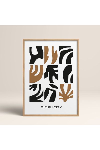 HOMEPACK Boho Bohemian Linear Linear Modern Abstract Art Πίνακας με κορνίζα