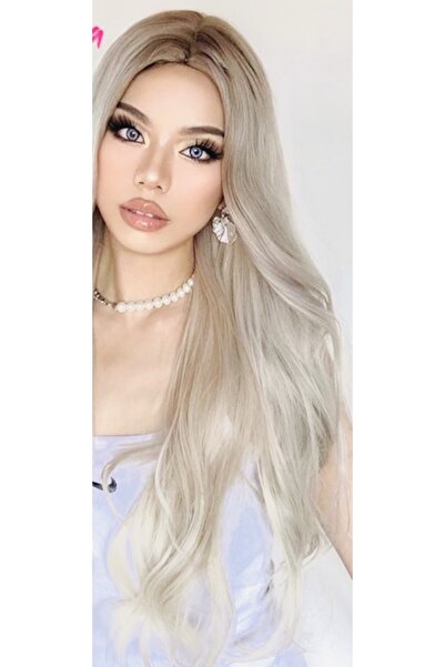 Makromehome Luxury Vip Seri 2025 Model Açık Kumral Gri Ombreli Perçemsiz Peruk