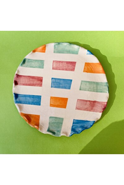 Loly Serisi “colors Plate” Tabak - Renkli Tasarım El Yapımı Seramik Tabak 20cm