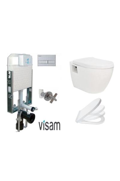 ALVİT Nkp- Genova Gömme Rezervuar Asma Klozet Seti 5 Parça Tam Set