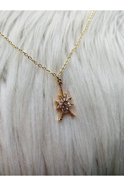 ÇELİKSİLVERTAKI Floral Zircon Stone Necklace Special for Lovers