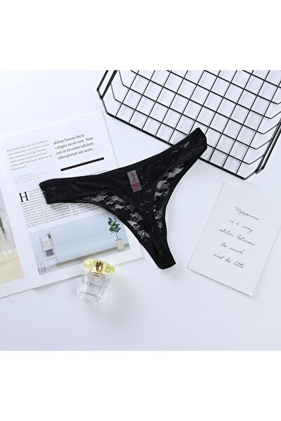 Liona Siyah Dantel Kadın String