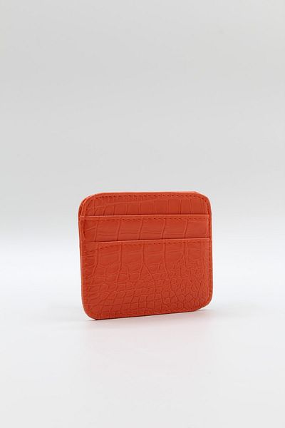 NOTHING Women's Orange Crocodile Patterned Card Holder Mini