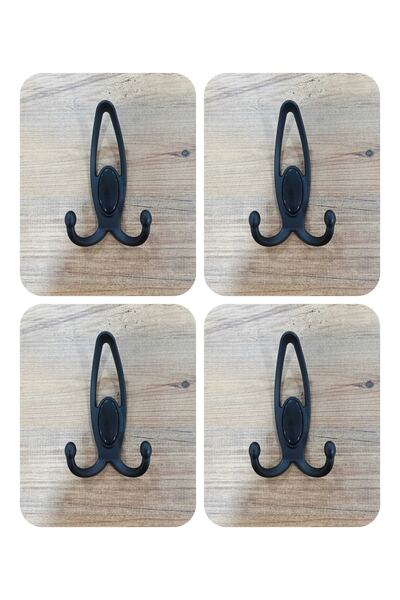 ARON (4 Adet) Metax Uzay Askılık (büyük) Mat Siyah Havlu Kapı Elbise Portmant...