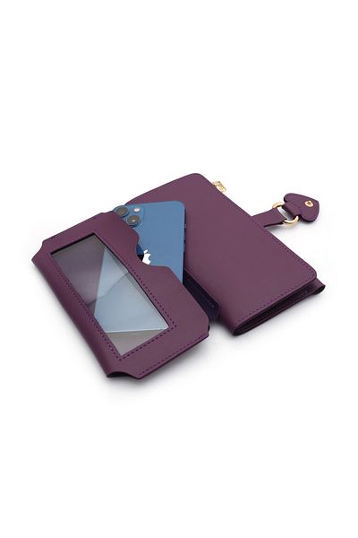 Womancraft Women's Purple Wallet Model Accessory Ladies Wallet with Card Holder and Phone Compartment