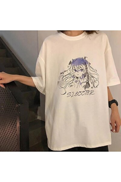 Touz Hakatumoda Girl Selector - Біла унісекс-футболка оверсайз