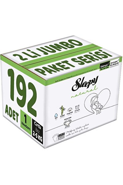 Sleepy حفاضات أطفال مقاس طبيعي: 1 (2-5 كجم) لحديثي الولادة 192 قطعة (سلسلة 2 ...
