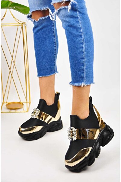 Lady Γυναικεία αθλητικά παπούτσια με πέτρα μπροστά με σφήνα τακούνια