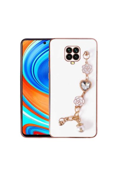 ZM STORE Xiaomi Redmi Note 9s Zore Kılıf Çiçekli Kalpli Askılı Kamera Korumal...