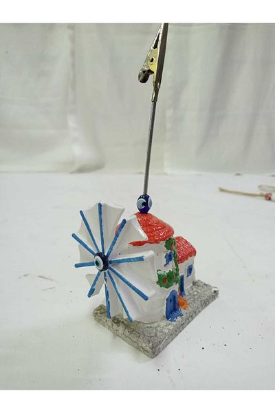 TÜRKÜ HEDİYELİK Home Windmill Decorative Note Holder - Note Holder - Metal Pincer Note Holder - Handmade - Photo Holder