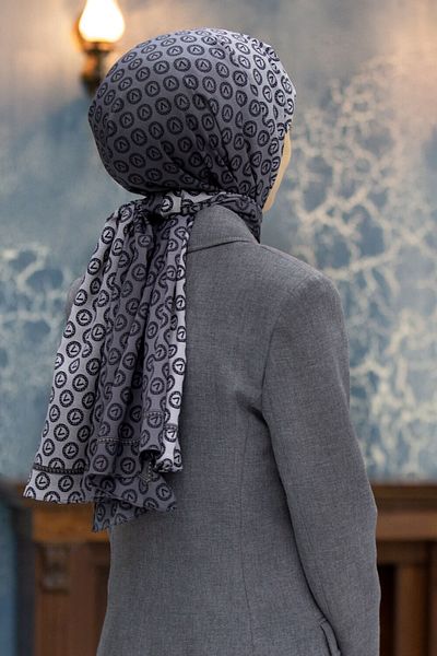 Vissona Γυναικείο σάλι πολυτελείας Medina Silk Grey-3