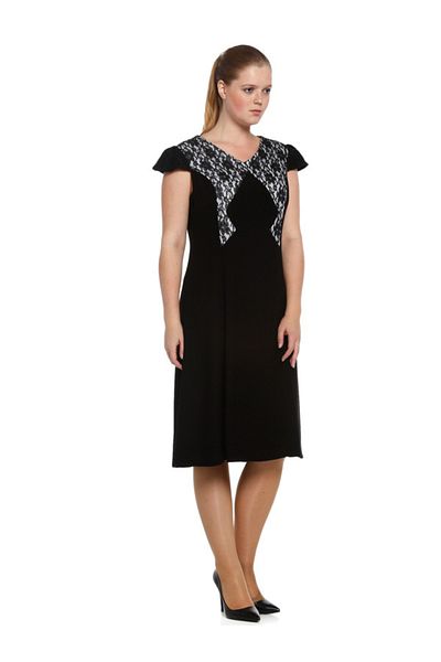 Nidya Moda Women's Black Cup Lace Evening Dress 4062S