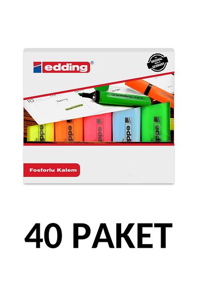 Edding 40 Pack Mixed Color 5-Piece Highlighter Set
