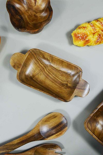 SepetçiBaba Acacia Oval Presentation Plate-tray with Holder