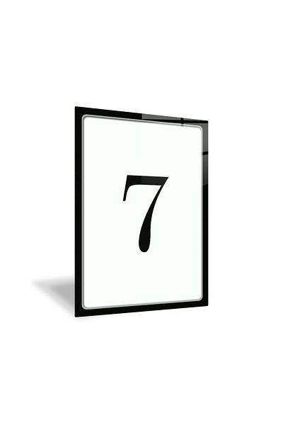 Decorita Glass Door Number - Glass Direction Sign| Number 7| Black Text| 14.8cm X 21 cm