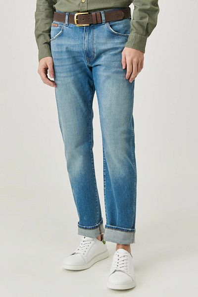 WRANGLER بنطال جينز تكساس سليم فيت بخصر عادي من قماش الدنيم المطاطي W12s005410