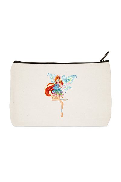 designedfy Clutch Winx Bloom Printed υφασμάτινη τσάντα μακιγιάζ, θήκη για στυλό, τσάντα
