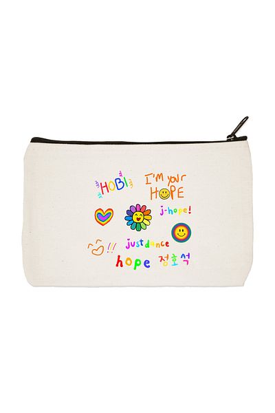 designedfy Τσάντα μακιγιάζ με στάμπα Clutch Bts J-hope, θήκη για στυλό, τσάντα συμπλέκτη