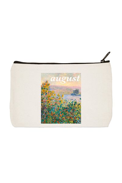 designedfy Clutch Taylor Swift August τυπωμένη υφασμάτινη τσάντα μακιγιάζ, θήκη για στυλό, τσάντα χειρός