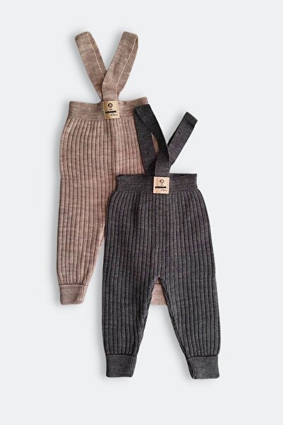 Minytrendy 2'li Set Kız Erkek Bebek 4 Mevsim Çapraz Askılı Esnek Triko Bebek ...