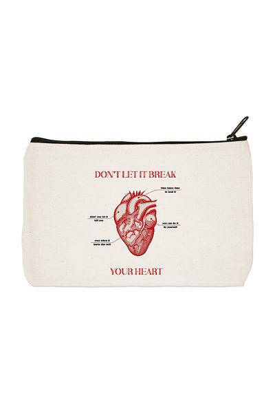 designedfy Clutch Dont Let It Break Έντυπη υφασμάτινη τσάντα μακιγιάζ, θήκη για στυλό, τσάντα συμπλέκτη
