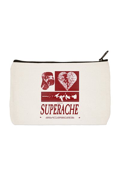 designedfy Clutch Conan Grey Superache Printed υφασμάτινη τσάντα μακιγιάζ
