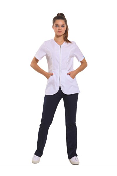 Wio Uniform Irıs- Kadın Likralı Beyaz Doktor Hemşire Cerrahi Medikal Üniforma...