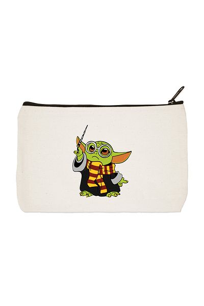 designedfy Clutch Yoda Printed υφασμάτινη τσάντα μακιγιάζ, θήκη για στυλό, τσάντα χειρός