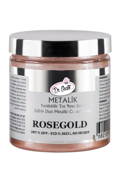 Genel Markalar Dr Gusto Yenilebilir Metalik Toz Boya 4 gr - Rose Gold