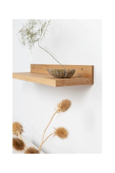 Ahtek Natural Wood Single Wall Shelf