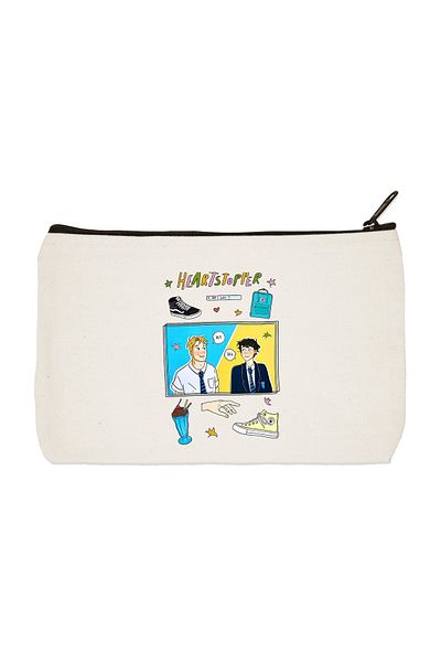 designedfy Clutch Heartstopper Printed υφασμάτινη τσάντα μακιγιάζ, θήκη για στυλό, τσάντα συμπλέκτη
