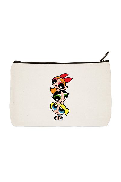 designedfy Dívčí taštička na líčení s potiskem Powerpuff, držák na pero, kabelka