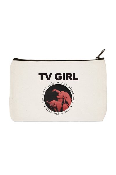 designedfy Clutch Tv Girl Printed υφασμάτινη τσάντα μακιγιάζ, θήκη για στυλό, τσάντα χειρός