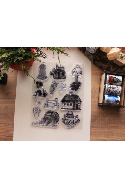 baddin aksesuar رصاصة مجلة ختم سيليكون شفاف لسكرابوكينغ - زخرفة المزرعة 2