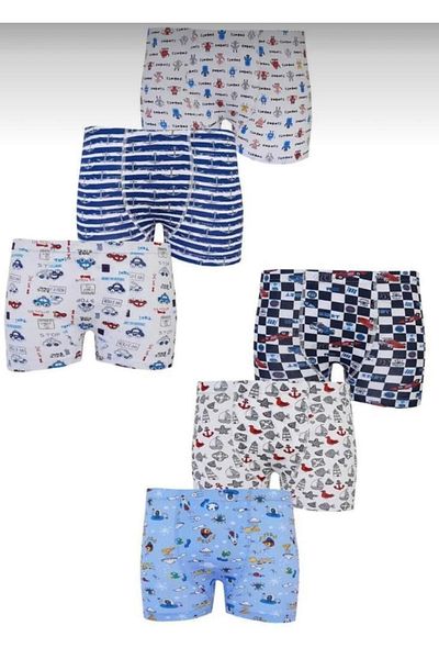 Tutku Boy's 3" Mixed Patterned Elastane Cotton Boxers 0254