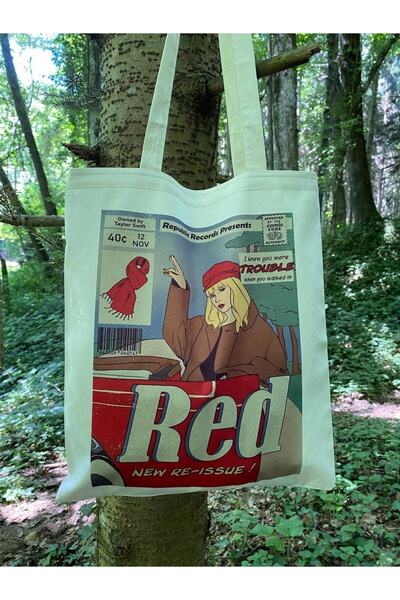 designedfy Taylor Swift Red Baskılı Bez Çanta