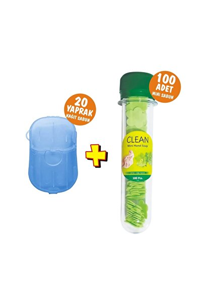 ERA SABUN صابون ورقي أزرق 20 قطعة + صابون ورقي صغير معطر 100 قطعة في أنبوب خاص