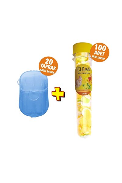 ERA SABUN صابون ورقي أزرق 20 قطعة صابون ورقي صغير معطر 100 قطعة في أنبوب خاص