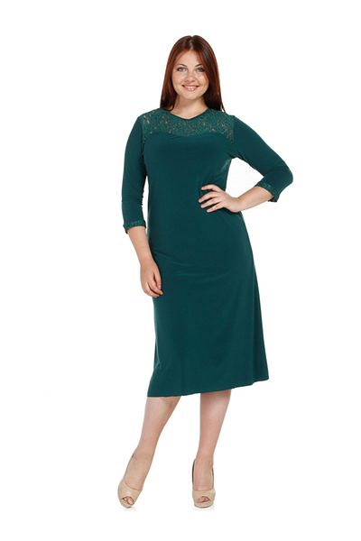 Nidya Moda Women's Green Lace Robe Evening Dress 4078DY