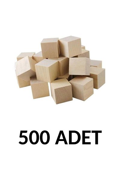 Südor 500 Pieces Wooden Natural Cube Block 2 Cm Natural