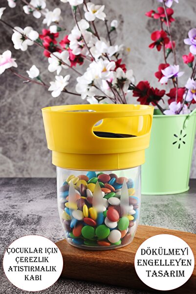 vipgross Bebek- Çocuk Dökülmeyi Önleyen Atıştırmalık Sarı Renk Kap - Çocuk Çe...