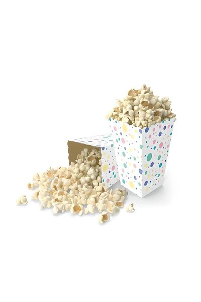 DÜVENCİ TİCARET Corn Box Macarons Polka Dot 8 Liters