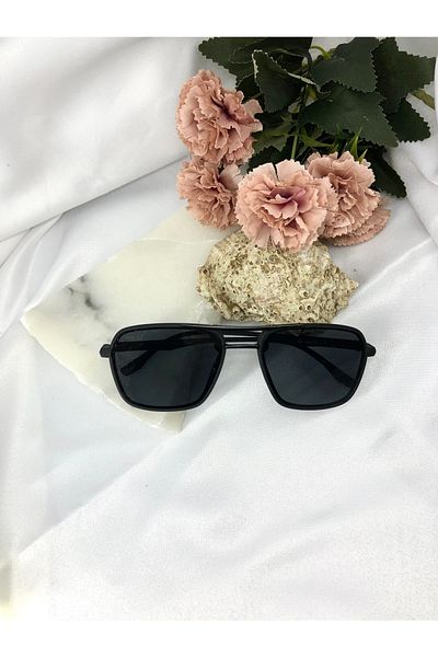 Di Caprio Mens Square Matte Black Men's Sunglasses