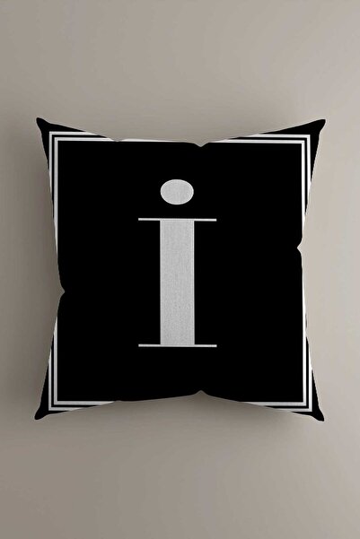 LadiesHome كيس وسادة رمي الحروف - حرف I - 43x43 سم