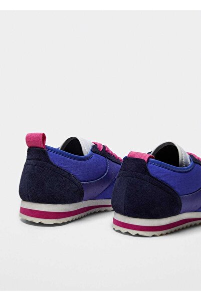 MANGO Woman Šněrovací kožené tenisky