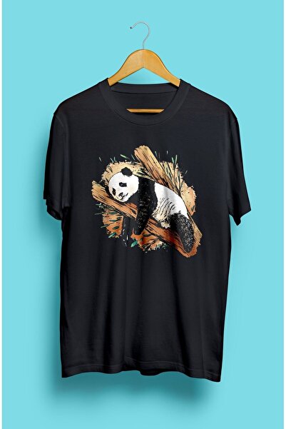 ZOKAWEAR Tricou unisex cu imprimeu Panda Sleepy Nature Forest
