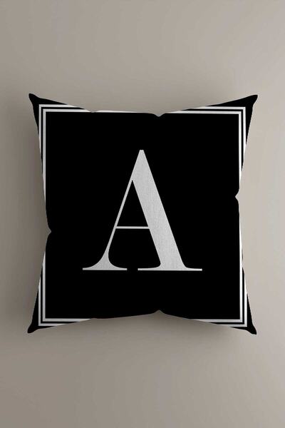LadiesHome Harfli Kırlent Yastık Kılıfı - A Harfi - 43x43 Cm
