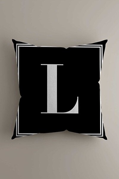 LadiesHome غطاء وسادة مع حروف - حرف L - 43x43 سم